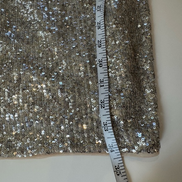 NWOT Adrianna Papell One Shoulder, Blouson Dress. Champagne, Sz 8 - Picture 5 of 7